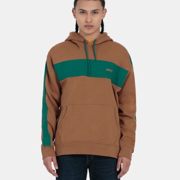Levi's Other - Levi’s Men’s Pullover Hoodie Brown Green Colorblock Sweatshirt Size Medium M